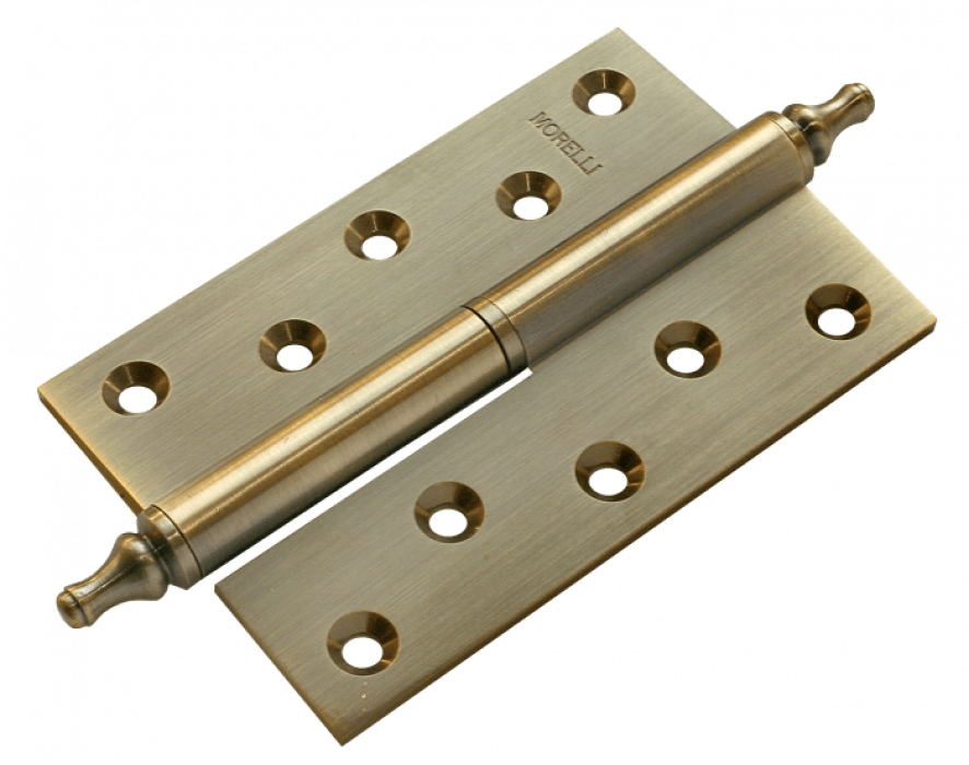 Петля латунная разъёмная с короной MB 120X80X3.5 AB L C Цвет - Античная бронза Петля латунная разъёмная с короной MB 120X80X3.5 AB L C Цвет - Античная бронза